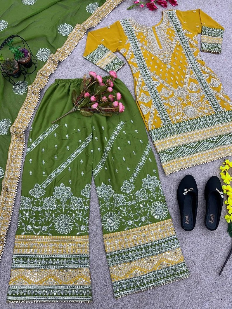 EricaaTextile's tweet photo. Georgette 3 piece Salwar Kameez for Weddings Readymade Dresses, Kurta Sharara Set with Dupatta, Weddings Readymade Suit https://t.co/p6uYn34Sz5