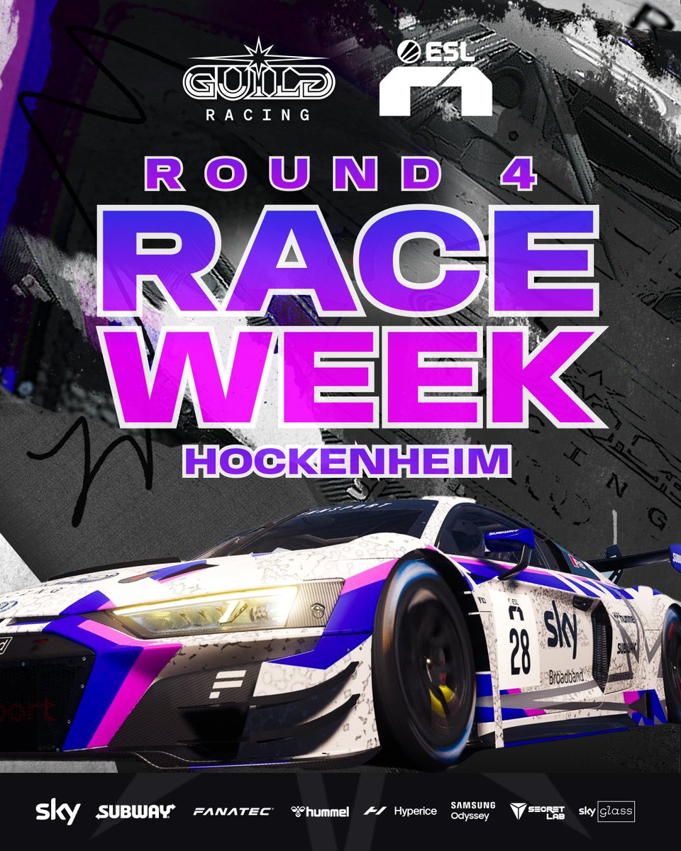 Guild Gaming (@guildesports) on Twitter photo πRACE WEEK! π
Round 4 of <a href="/esl_r1/">ESL R1</a> will see #GuildRacing head over to Germany to take on the legendary Hockenheim Circuit! π©πͺ
Join us this Friday πͺ
<a href="/JaaamesBaldwin/">James Baldwin</a> β
<a href="/bonohuis/">Bono Huis</a> β
<a href="/matt_emery/">Matt Emery</a>β
<a href="/markopejic14/">Marko Pejic</a>β
#GILD #ESLR1 #EWC πRACE WEEK! π
Round 4 of <a href="/esl_r1/">ESL R1</a> will see #GuildRacing head over to Germany to take on the legendary Hockenheim Circuit! π©πͺ
Join us this Friday πͺ
<a href="/JaaamesBaldwin/">James Baldwin</a> β
<a href="/bonohuis/">Bono Huis</a> β
<a href="/matt_emery/">Matt Emery</a>β
<a href="/markopejic14/">Marko Pejic</a>β
#GILD #ESLR1 #EWC
