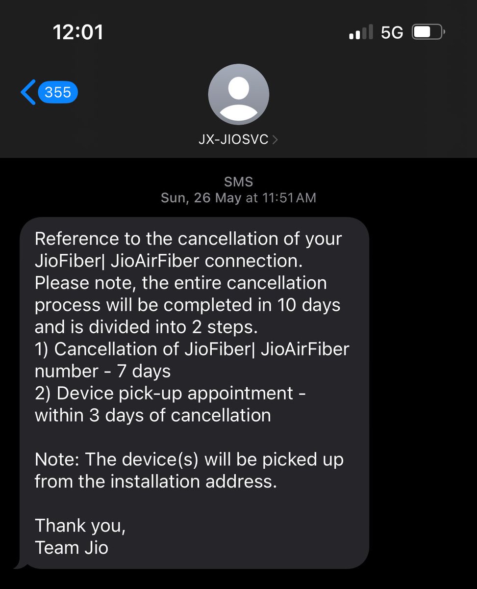 KothariSrk1998's tweet photo. @JioCare I had a Jio Fiber connection for which I raised service cancellation on 26th May. I was told within 10 days the connection will be discontinued. However today is June 17th and still the connection is not discontinued, in fact I’ve been billed for the new month. https://t.co/xvrhHGvKmJ
