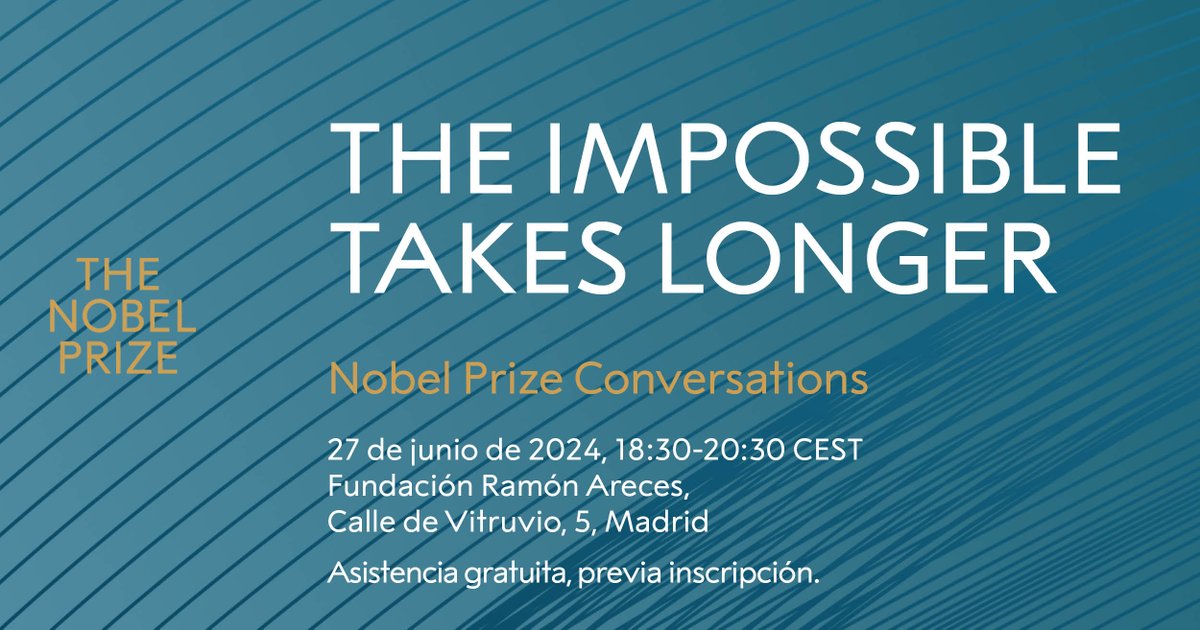 ✨ Nueva edición de las #NobelPrizeConversations

El 27 de junio te invitamos a un diálogo único con los #PremiosNobel Katalin Karikó, #Medicina 2023, y George Smoot, #Fisica 2006

Organizado por #frAreces y Nobel Prize Outreach
Reserva tu plaza ✔️ fundacionareces.es/fundacionarece…