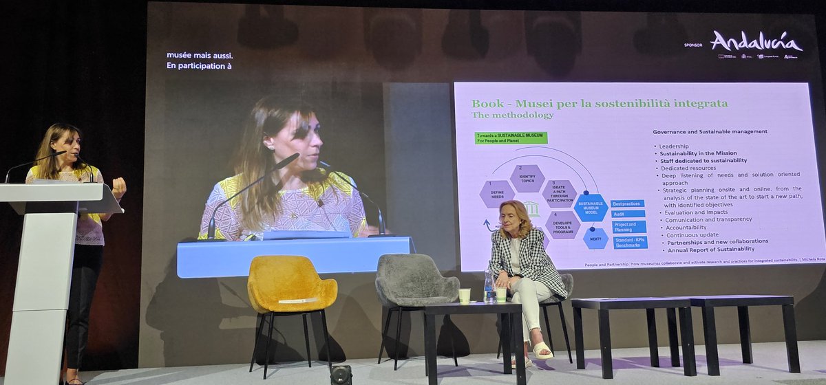 #Museums &amp; #Sustainability with <a href="/michelarota/">Michela Rota</a> <a href="/icom_italia/">ICOM Italia</a> #IcomSustain <a href="/IcomOfficiel/">International Council of Museums (ICOM)</a>.
Topics &amp; tools:
- Multiscenario
- Governance
- Building &amp; energy
- Conservation
- Audiences
- Extended museum
#CMMalaga