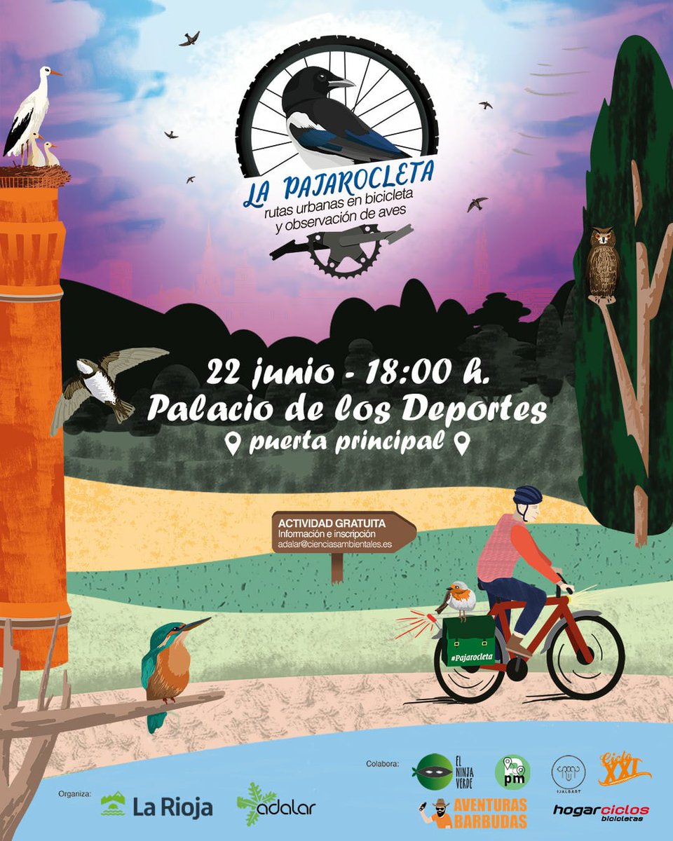 ¡Vuelve <a href="/LaPajarocleta/">La Pajarocleta</a> a #Logroño!

Este sábado 22 de junio no te pierdas esta nueva ruta urbana de observación de aves.

Sorpresas y un final muy especial para celebrar el #PremioLogroñoVerde2024

Te esperamos a las 18:00 en el Palacio de los Deportes.

¿Quieres participar?