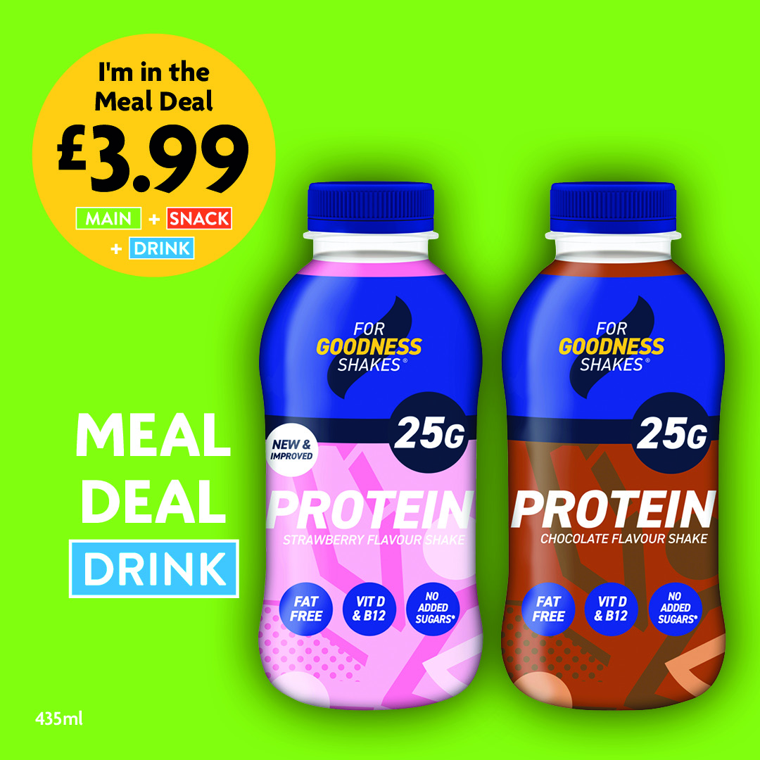 Start the week like you mean business with For Goodness Shakes. Each vitamin-rich, ready-to-go shake contains 25g premium-quality whey &amp; casein milk protein – making it the ideal choice for those who want to hit their protein goal ready for the busy day ahead. #Protein #MealDeal