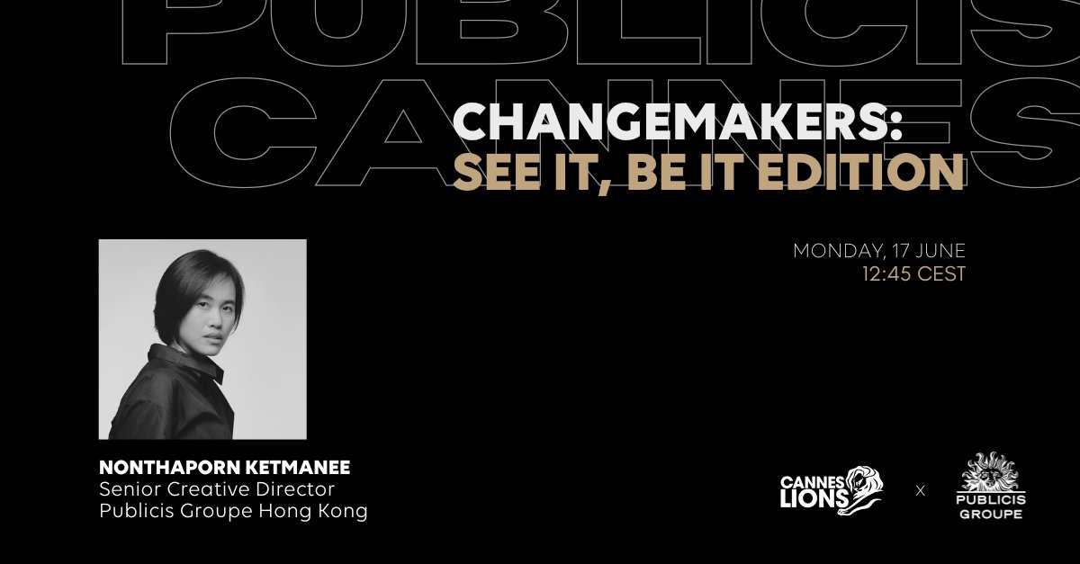 Join us on the Terrace Stage at 12:45 CEST for the <a href="/Cannes_Lions/">LIONS | The Home of Creativity</a> Changemakers series that spotlights inspiring women who champion underrepresented voices and ignite business, cultural and social transformation. #PublicisCannes #CannesLions2024 bit.ly/4bZzU9e