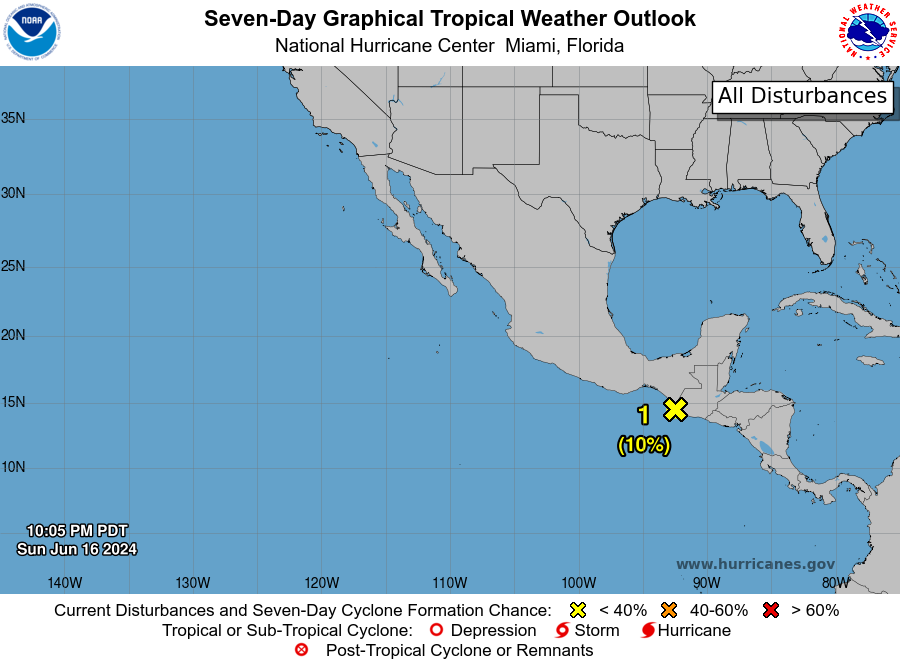 LimWeather's tweet photo. D35 EPAC #HurricaneSeason2024 2am EDT
#Invest90E off #Guatemala,forecast to move ESE towards #ElSalvador has 10% in 2/7 days to become a TC, will not develop, but will still bring life threatening #Flooding rains/#Mudslides
#Tropicswx #wxtwitter #HurricaneSeason #wxx #EP90 #90E https://t.co/i3D7zVNbLE