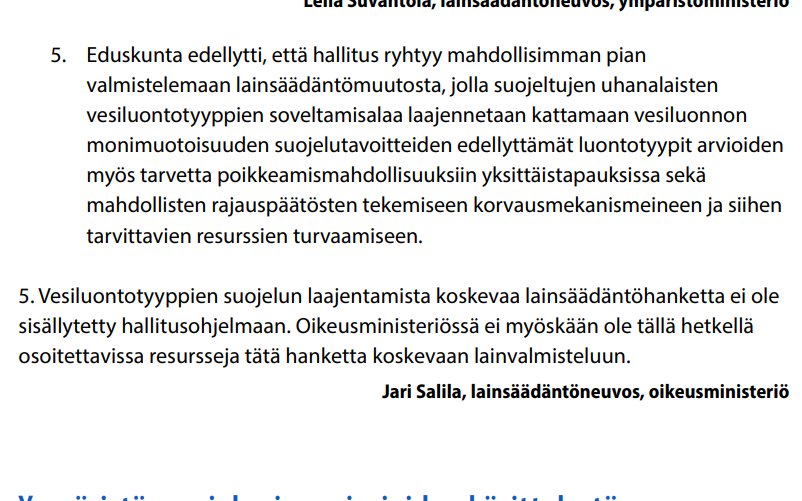 Olen 20 vuotta työskennellyt luonnonsuojeluasioiden parissa. Purojen suojelu on hämmentänyt. Periaatteessa kaikki rakastaa puroja mut suojelu epäonnistuu toistuvasti. Viimeisen naula niiden arkkuun on ao. kuvakaappauksessa. <a href="/saarasofia/">Saara-Sofia Sirén 🇫🇮🇪🇺🇺🇦</a> <a href="/MaiKivela/">Mai Kivelä</a> <a href="/JenniPitko/">Jenni Pitko</a> @pinjaperholehto 1/5