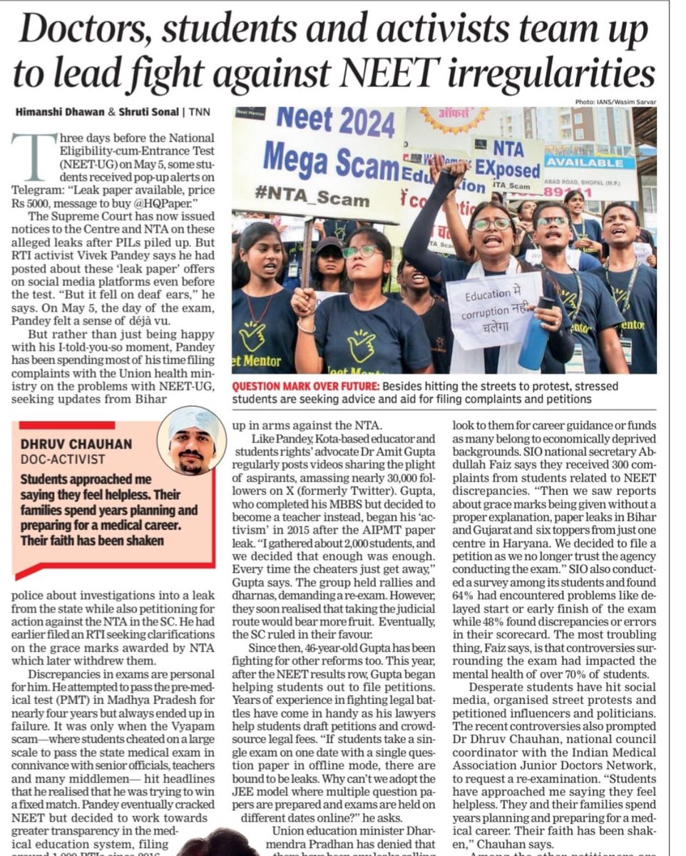 DrDhruvchauhan's tweet photo. Article by @himanshidTOI in @timesofindia today . https://t.co/A2NnEXzI4p