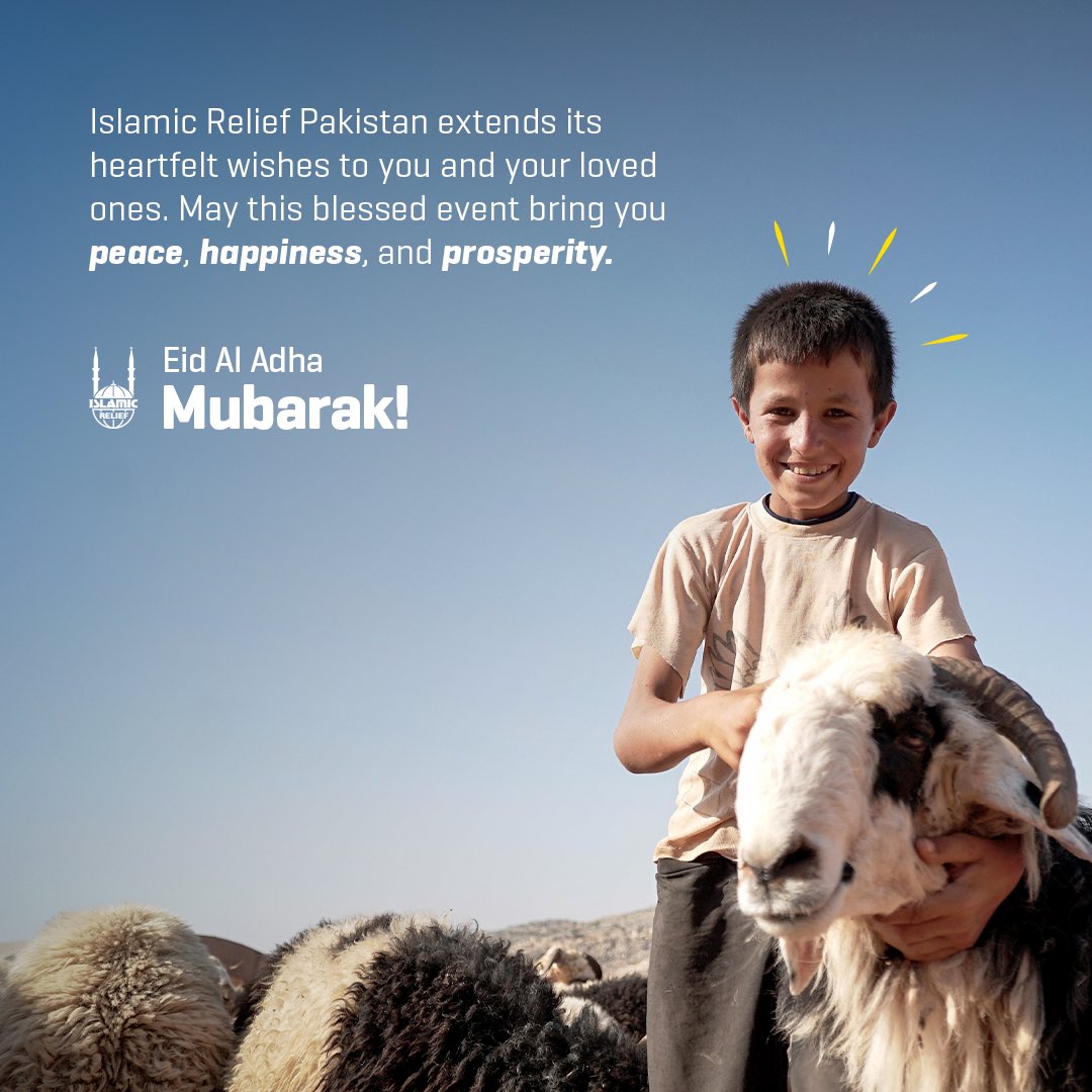 IslamicReliefPK's tweet photo. Celebrating the spirit of togetherness and joy! π
Eid al-Adha Moo-barak from all of us at Islamic Relief Pakistan. ππππͺ
#EidMubarak #IslamicReliefPakistan #TransformingLivesSince1992 https://t.co/6xHL1iR8DB