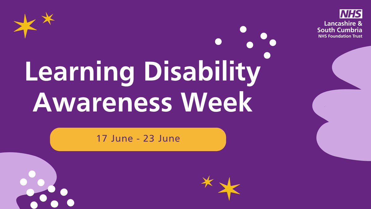 Today is the start of Learning Disability Week 💙 

We will be celebrating our wonderful learning disability community and shining a light on our amazing service which supports over 4000 people across Lancashire and South Cumbria! #LDWeek24