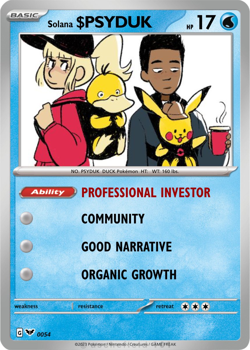 Remember to always invest into a project with a strong growing community! 

#POKEMON #PSYDUK #PSYDUCK #COMIC #LIVESTREAM #SOLANA #BITCOIN #CRYPTO