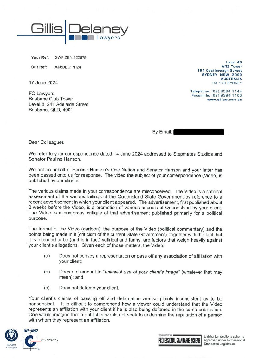 PaulineHansonOz's tweet image. I will not be removing the latest episode of Pauline Hanson’s Please Explain.

I look forward to the day when Robert and I can have a good laugh over this and turn our focus to making Queensland a better state.