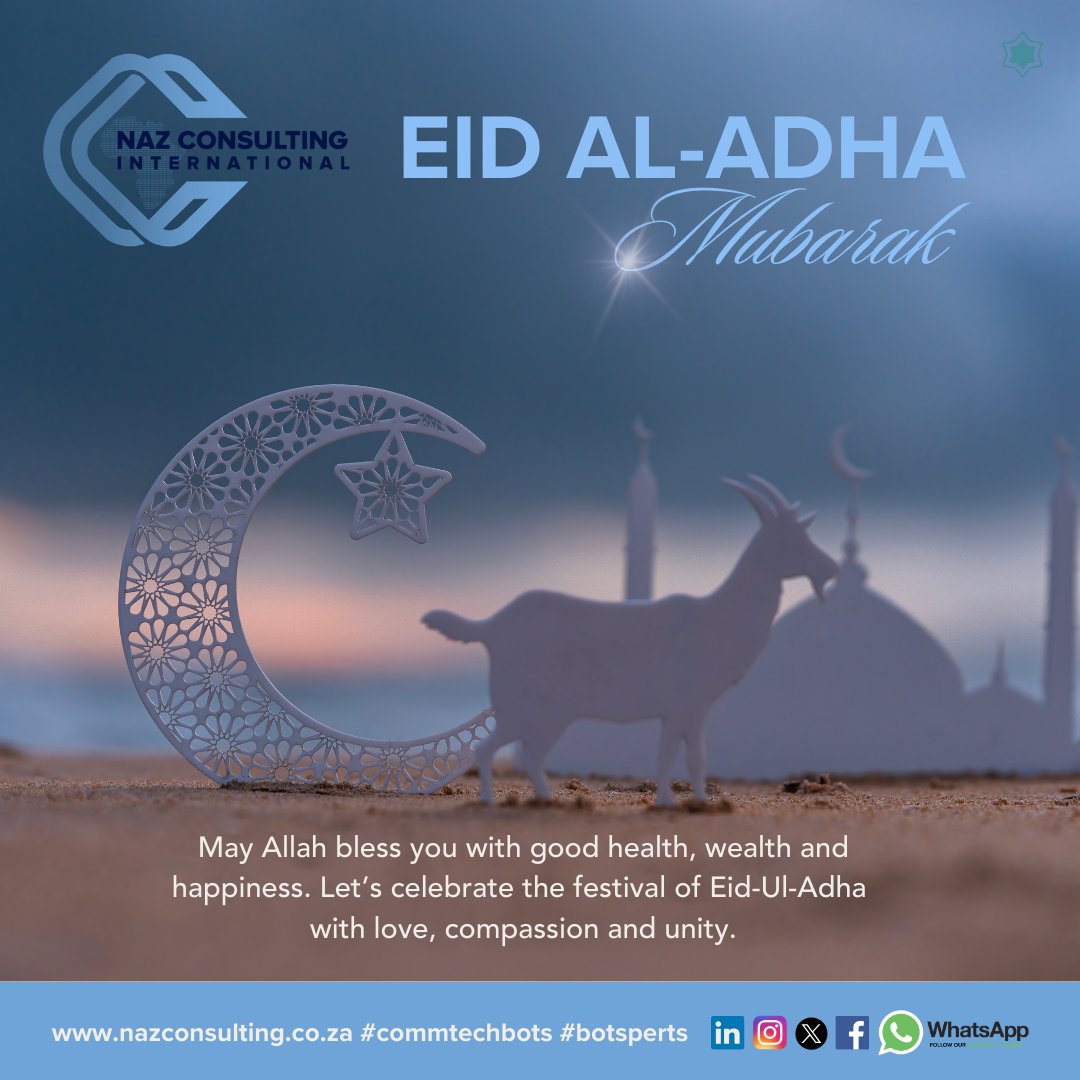 Wishing you and your loved ones a joyous Eid al-Adha!

May this Eid be filled with peace, happiness, and prosperity.
#EidMubarak #EidAlAdha2024 #EidBlessings #EidGreetings #EidCelebration