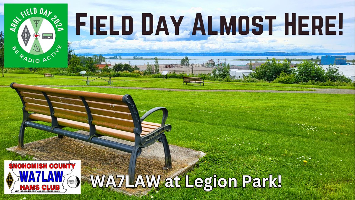 WA7JNJradio's tweet photo. Field Day is almost here!  Interested in learning about #hamradio?  Find a #hamclub near you!  
FYI our WA7LAW Snohomish County Hams Club will be at Legion Park in Everett, WA again!
#ARRLFD #FieldDay #ARRL #WA7LAW
https://t.co/V7G2u2mAp9 https://t.co/KxIxOSe3VZ