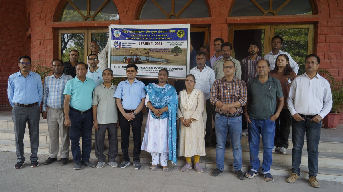 World Day to Combat Desertification and Drought, #UNCCD #WDCDD having the theme "United for Land, Our Legacy, Our Future" was celebrated at AFRI today. Under the #Plant4Mother campaign  Director AFRI Dr Tarun Kant and others planted Banyan &amp; other tree saplings at AFRI Campus.