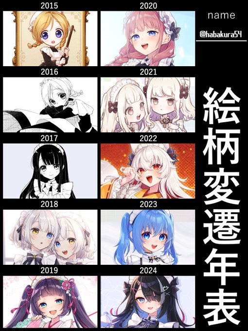 #絵柄変遷移年表
10年メイドさんを描いている 