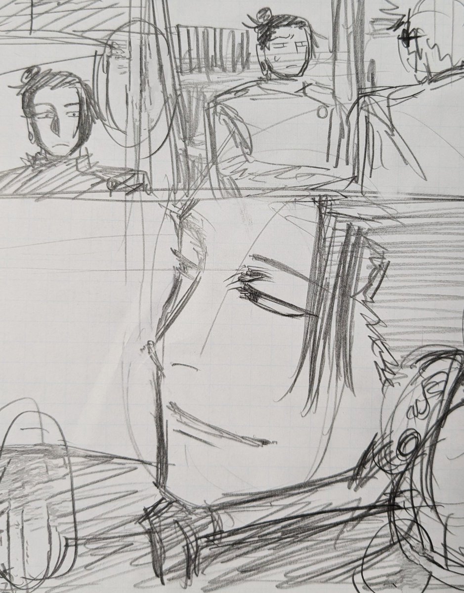 下描き:なんかすぐるいい感じに描けた気がする 