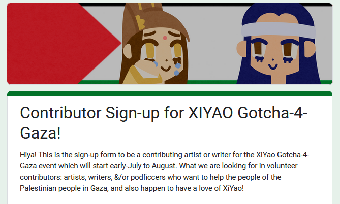 XIYAOaction's tweet photo. XIYAO GOTCHA-4-GAZA Contributor's Sign-Up Form is OPEN! https://t.co/7ZQv9w22ax 

(Please help boost visibility by interacting with this post e.g.: like, share, comment, RT, etc.) 1/5🧵 https://t.co/50oMV8vrl9