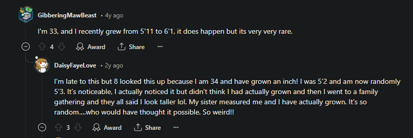 GREW 2.1 INCHES TALLER at 33 years old!