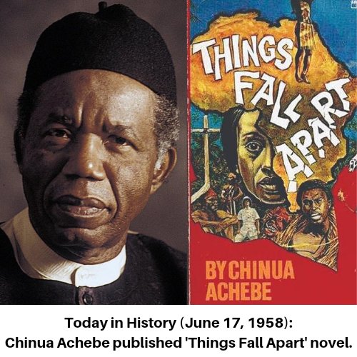 IgboHistoFacts's tweet photo. Today in History: June 17, 1958.

Chinua Achebe published “Things Fall Apart”.

- His debut novel that shot him to fame. 
- The most widely read African novel.
- Translated into 61 languages
- Sold over 30 million copies.

A Thread!

Retweet to educate someone https://t.co/sf28sRG4s1