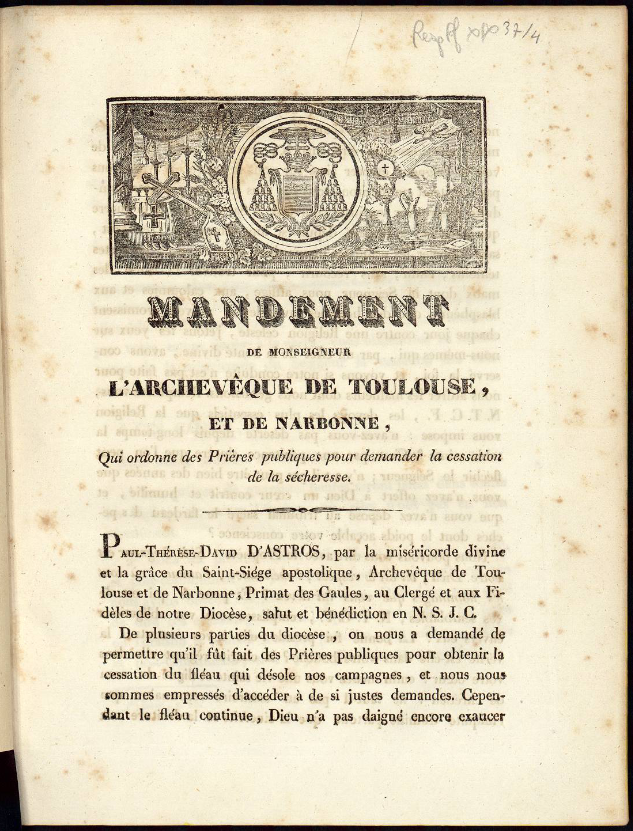 À l'occasion de le Journée Mondiale de lutte contre la désertification et la sécheresse, #Tolosana vous propose de découvrir un mandement qui ordonne des prières publiques pour demander la cessation de la #sécheresse, 1831 : t.ly/sec3D
#MondayMotivation #Toulouse