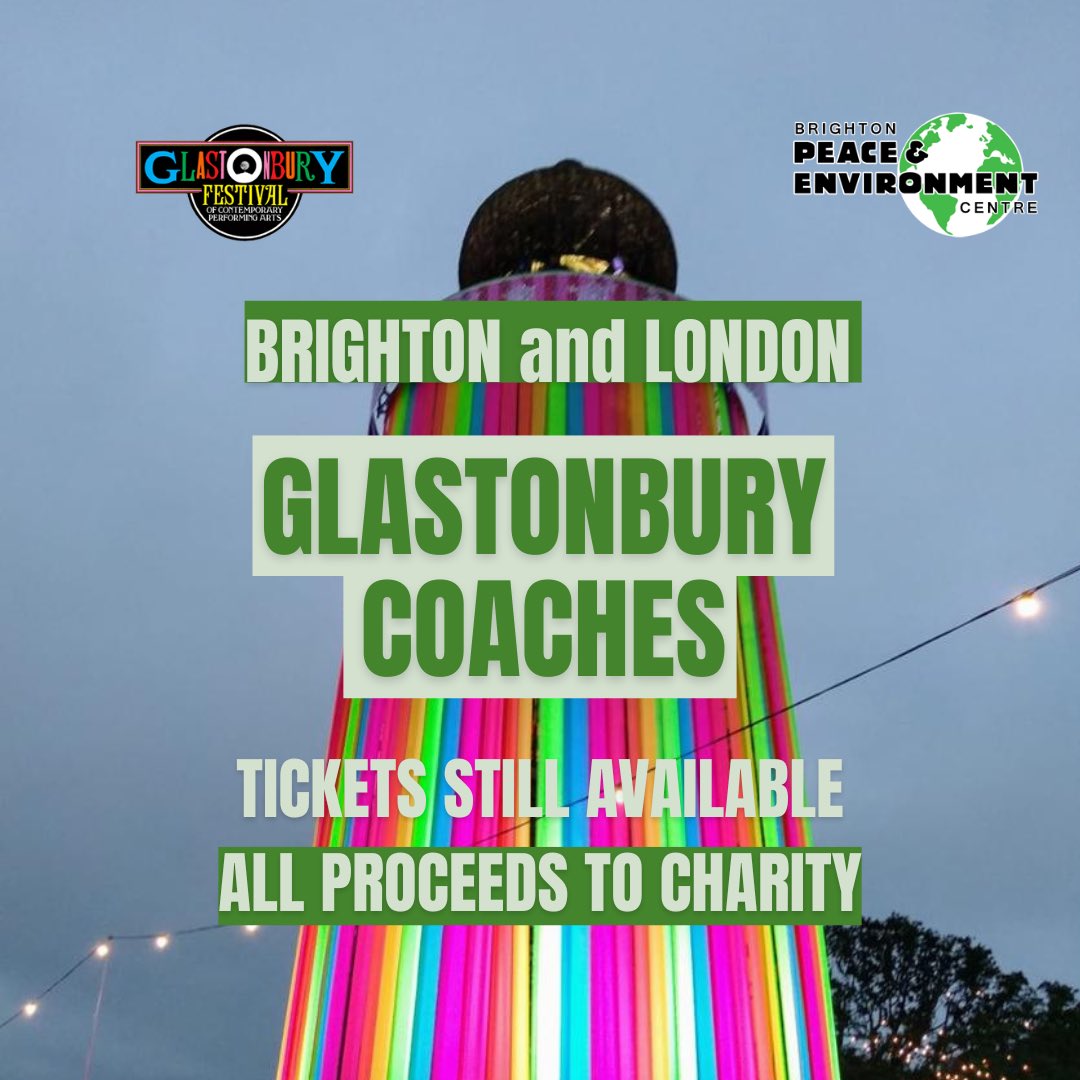 BPEC Glasto coaches (@bpecglastocoach) on Twitter photo Glastonbury is NEXT WEEK! 
There’s still time to book a coach ticket, singles and returns available from #Brighton and #London
All proceeds to our small charity! 
bit.ly/bpecglastocoac… Glastonbury is NEXT WEEK! 
There’s still time to book a coach ticket, singles and returns available from #Brighton and #London
All proceeds to our small charity! 
bit.ly/bpecglastocoac…