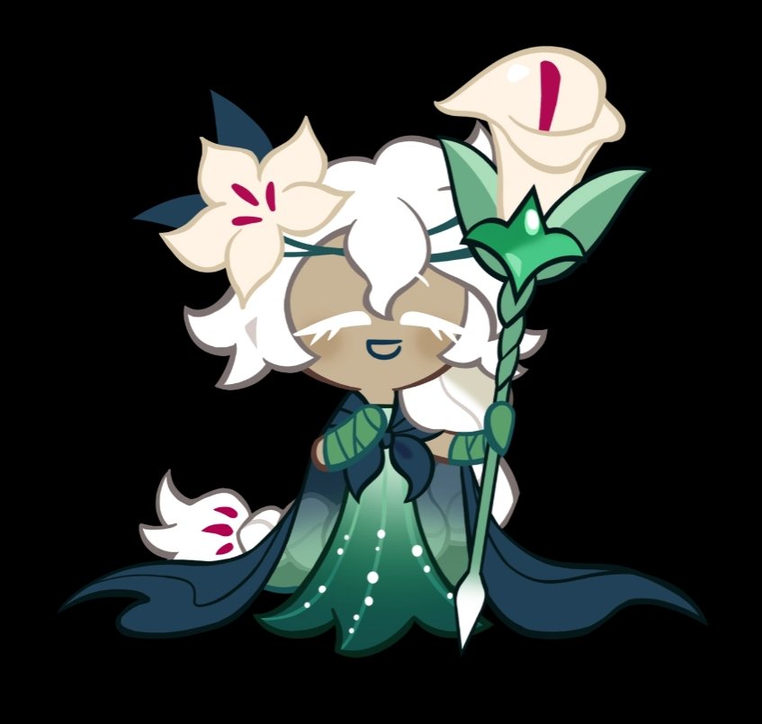 (Filler post)
That white lily's clothes are backless and her cape is translucent (you can see her arms and braid behind) but sometimes they don't bother drawing her cape translucent
