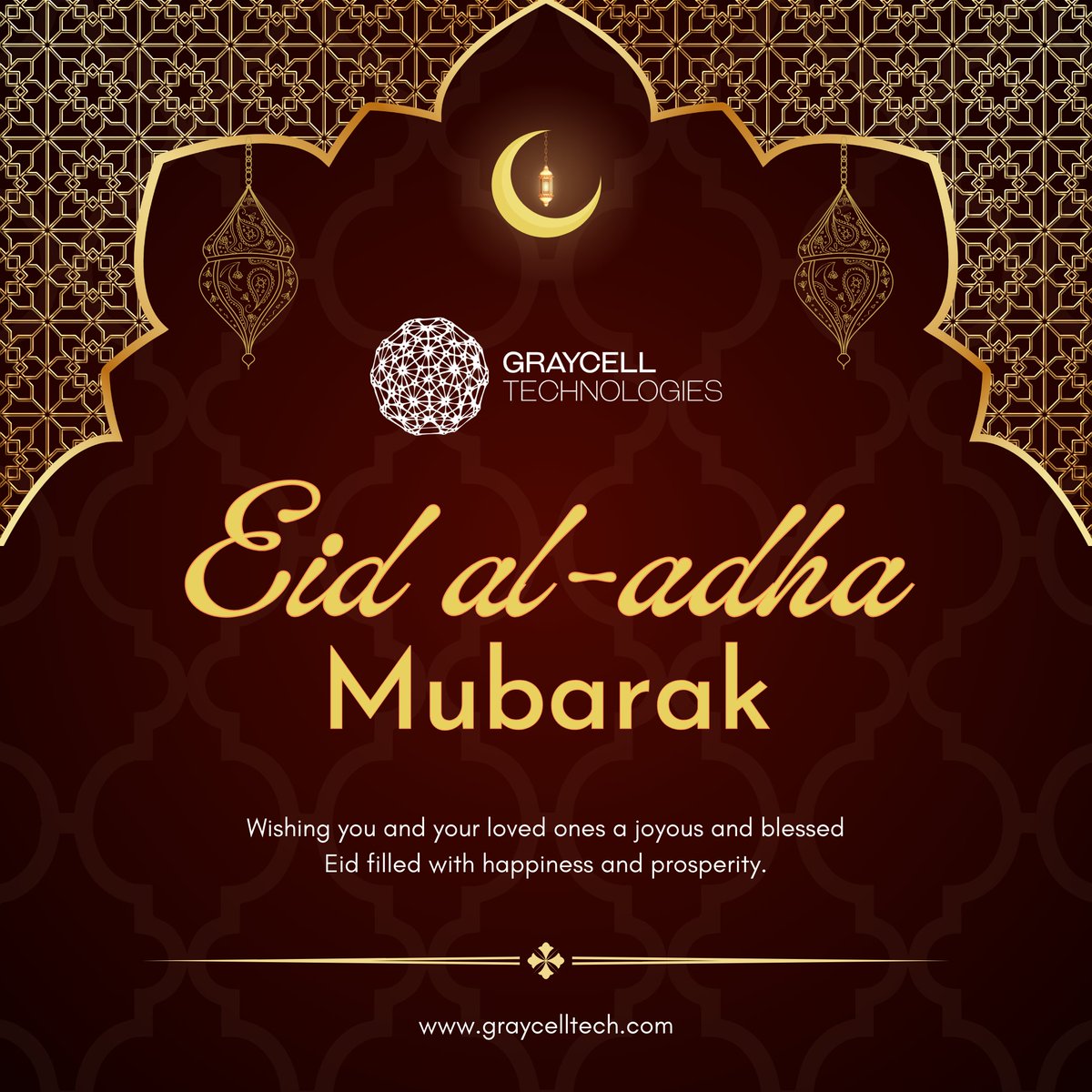 GrayCellTech's tweet photo. On this Eid al-Adha, may Allah's blessings illuminate your life and fill your heart with peace and joy.
Eid Mubarak!
#GrayCellTechnologies #EidMubarak #EidAlAdha #Blessings #Sacrifice #Prosperity #Joy #Blessed #Peace #FestivalOfJoy #EidWishes #GrayCellTech #HappyEid❤️ https://t.co/2nRzl2xYUh