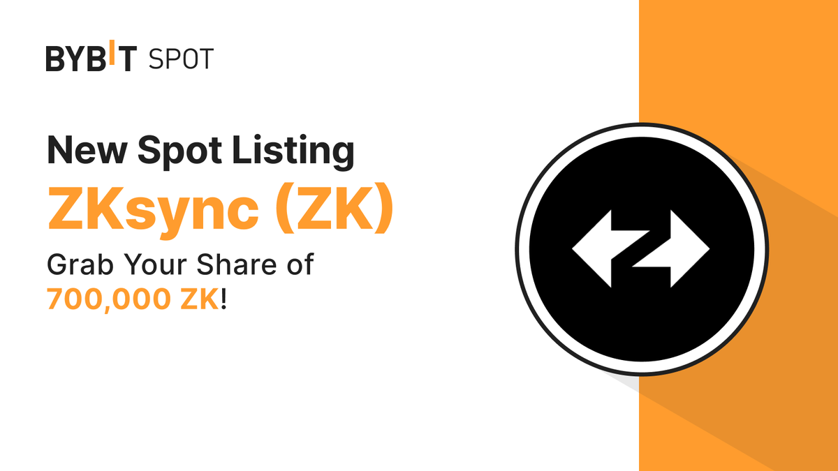 Bybit_Official's tweet photo. 📣 ZKsync (ZK) Officially listed on #BybitSpot with @zksync

Stand a chance to grab a share of the 700,000 $ZK Prize Pool

🌐 Learn More: https://t.co/g7TVuMjrqN
📈 Trade ZK/USDT: https://t.co/7NZRBBsy6k
📈 Trade ZK/USDC: https://t.co/S1Aukn2nRl

#TheCryptoArk #BybitListing https://t.co/pf88aelpms