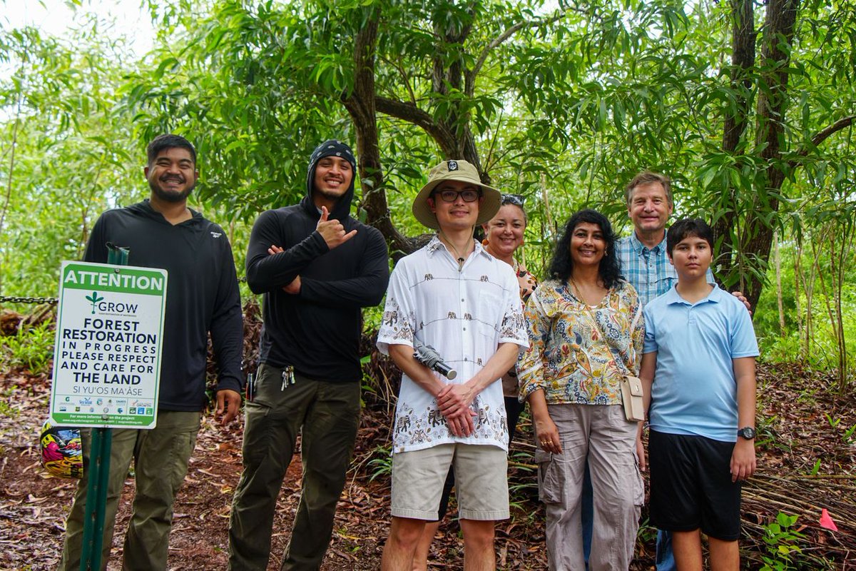 Attendees of the Micronesian Islands Forum took a tour of our Guam Restoration of Watersheds Initiative work site during their field visit day!   Representatives from all over Micronesia shared ideas and took notes with our restoration team.