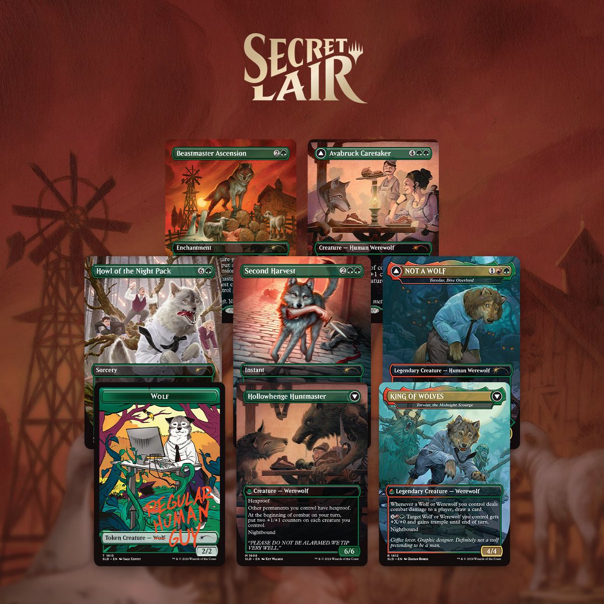 NOT A WOLF (@sickofwolves) on Twitter photo MY ENTIRE SECRET LAIR HAS NOW BEEN REVEALED
IT COMES OUT ON JUNE 24TH AND IS ONLY AVAILABLE WHILE SUPPLIES LAST
THANK YOU TO <a href="/MTGSecretLair/">MTG Secret Lair</a> FOR LETTING ME RUN WILD AND THANK YOU FOR SUCH A WARMLY RECEIVED WEEK OF PREVIEWS. IT WAS A VERY MAGICAL TIME. MY ENTIRE SECRET LAIR HAS NOW BEEN REVEALED
IT COMES OUT ON JUNE 24TH AND IS ONLY AVAILABLE WHILE SUPPLIES LAST
THANK YOU TO <a href="/MTGSecretLair/">MTG Secret Lair</a> FOR LETTING ME RUN WILD AND THANK YOU FOR SUCH A WARMLY RECEIVED WEEK OF PREVIEWS. IT WAS A VERY MAGICAL TIME.
