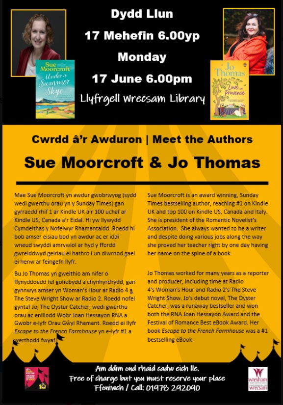 SueMoorcroft's tweet photo. Later, I'm driving to N Wales as @jo_thomas01 and I are appearing at #WrexhamLibrary @WxmLibraries. Don't yet have your ticket? Call 01978 292090.
Then, it's Mold and @berwynbookshop for the following evening. Tickets: https://t.co/TkMrfFIqIp
Hoping to meet lots of readers! https://t.co/oUBOWJd08J