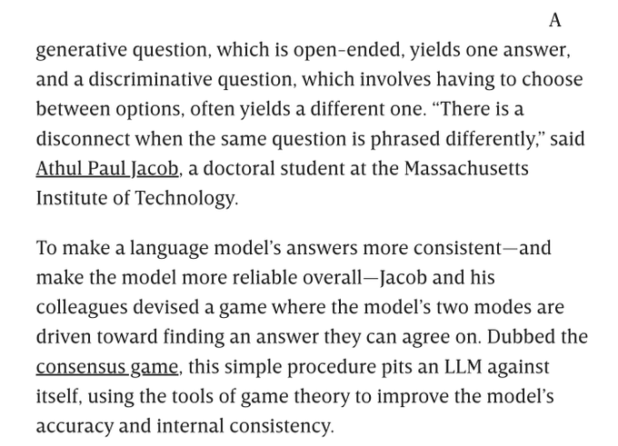 How Game Theory Can Make AI More Reliable https://t.co/m9AYU9zeJT https://t.co/OhMtJLYWgV