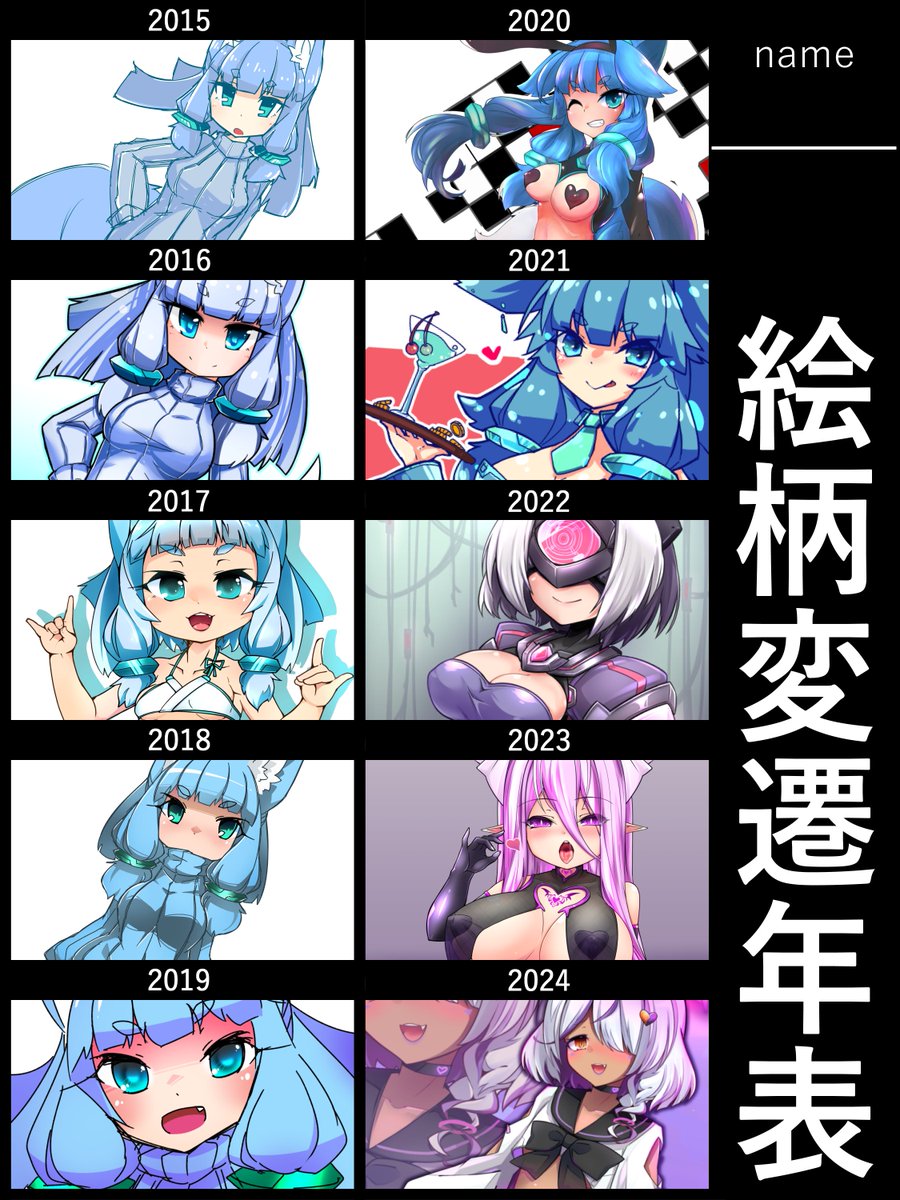 年表
フリーで描いたカラー探すの結構難しかったです( 