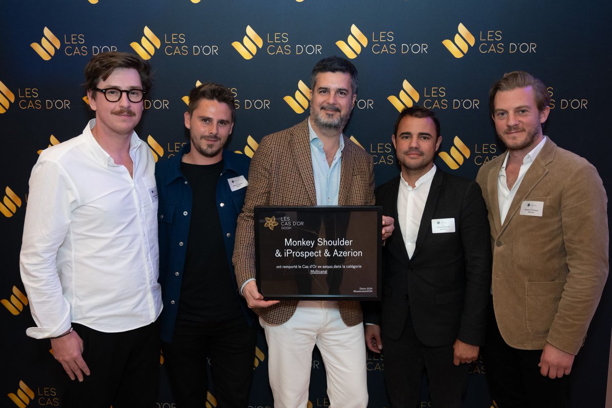 🏆 Les Cas d'OR DOOH 2024 : double récompense pour notre campagne pour Monkey Shoulder avec <a href="/iProspectFR/">iProspect France</a> !

Nous sommes ravis d'avoir reçu le Prix Or dans la catégorie Multicanal ainsi que le Grand Prix de ces Cas d'OR récompensant les meilleurs cas d'usage du DOOH !

#casdordooh