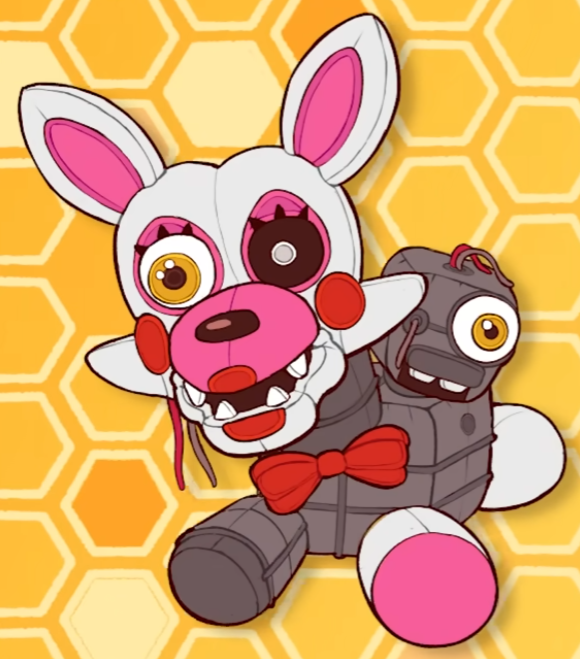 JohnVie71729035's tweet image. Forgot to mention that some of the plushies were inspired by @bizabizow's designs. which i actually made Toy Foxy and her Mangle Form.