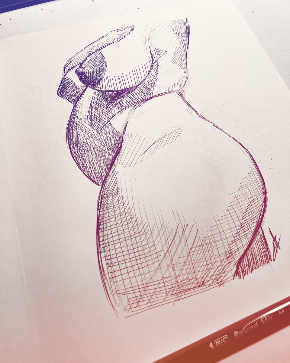 My sketch of a beautifully pregnant @MamaxAaliyah3 ❤️‍🔥