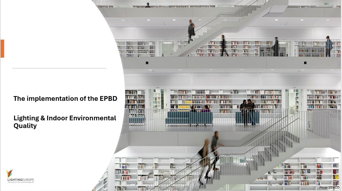 With the concept of #IEQ, the revised #EPBD can significantly enhance the quality of indoor spaces. We urge Member States to be ambitious &amp; to acknowledge the contributions of lighting to creating healthy buildings. 

Read our position paper: bit.ly/4b7FoO3
