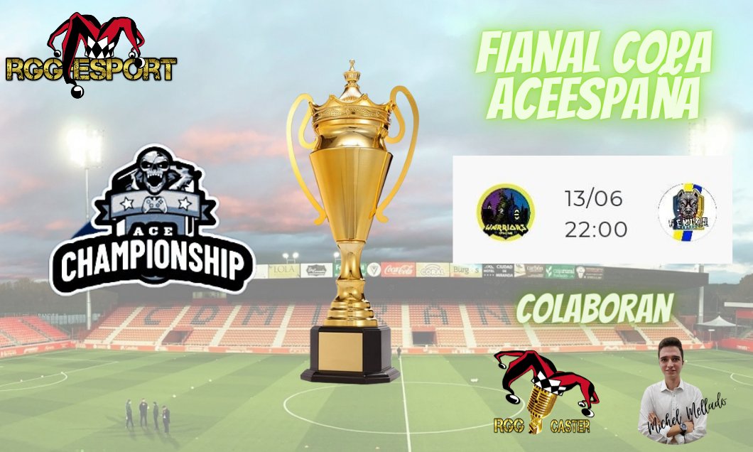 ACE España (@ace_espanaa) on Twitter photo Está noche tendremos nuestra #finaldecopa <a href="/Ace_espanaa/">ACE España</a> entre:
Efootball warriors(@Warriors10vs10 )
#VS
Genios unidos(<a href="/AridanyD/">Genios Unidos</a> )
Acompañados de nuestros compañeros de <a href="/CastersRgg/">Rgg_Casters</a> y la voz de <a href="/MiguelMelladoM1/">Michel Mellado</a>
Canal retrasmision ‼️
twitch.tv/rgg_esports Está noche tendremos nuestra #finaldecopa <a href="/Ace_espanaa/">ACE España</a> entre:
Efootball warriors(@Warriors10vs10 )
#VS
Genios unidos(<a href="/AridanyD/">Genios Unidos</a> )
Acompañados de nuestros compañeros de <a href="/CastersRgg/">Rgg_Casters</a> y la voz de <a href="/MiguelMelladoM1/">Michel Mellado</a>
Canal retrasmision ‼️
twitch.tv/rgg_esports