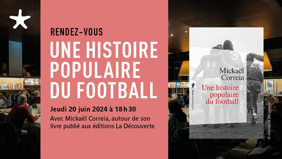 #SalonDeLecture 📚️

🗣️ Rencontre avec Mickaël Correia autour de son livre qui raconte une autre histoire du ballon rond depuis ses origines jusqu’à nos jours.

📆 Jeudi 20 juin, 18h30
👉️ bit.ly/3WbVwKk