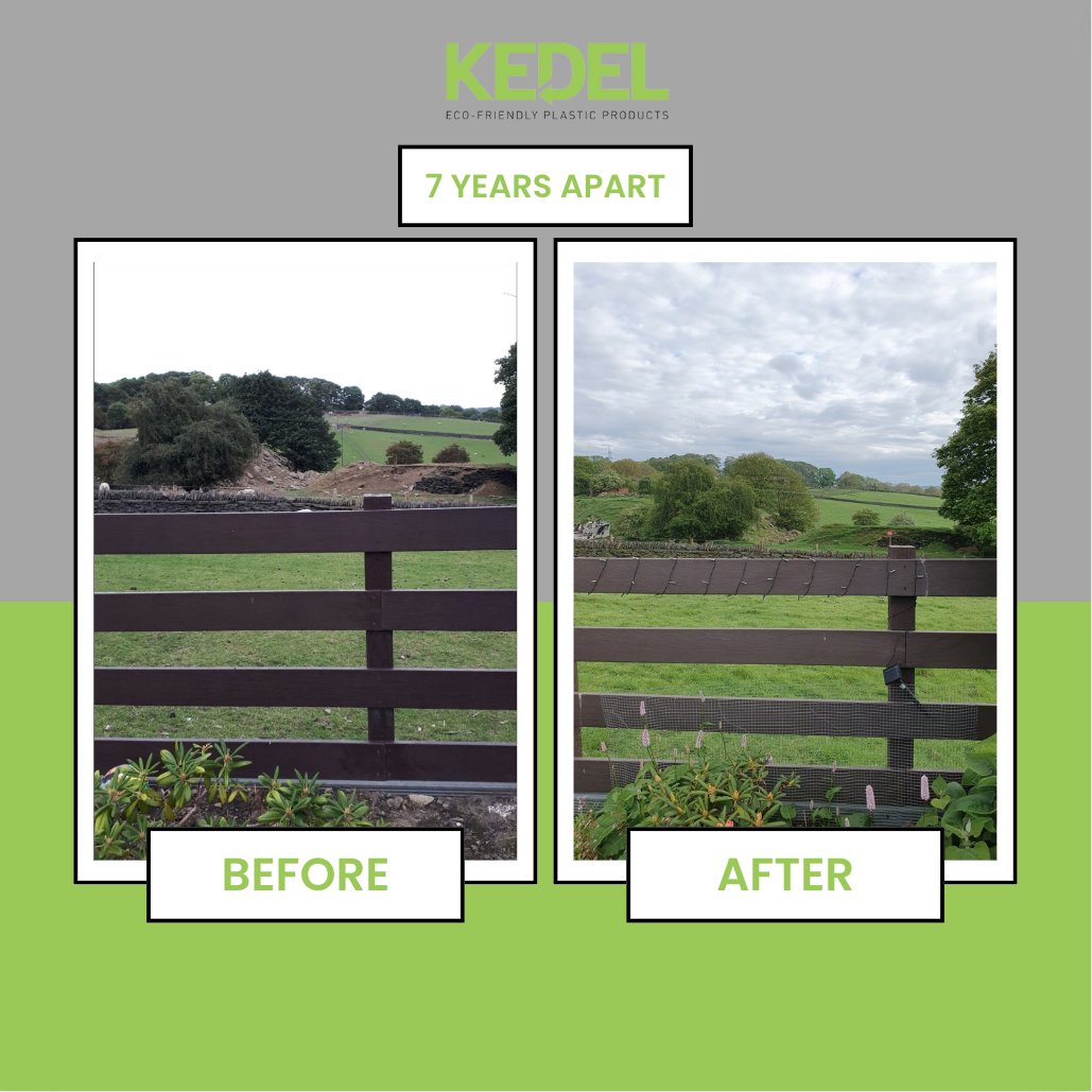 Recycled Plastic Fencing and Recycled Plastic Gates offer you a lifetime of zero maintenance. Also it's longevity, as you can see from the image above, there's no change between the 7 years.

To shop our fencing visit our website below⬇️

kedel.co.uk/fencing-and-ga…