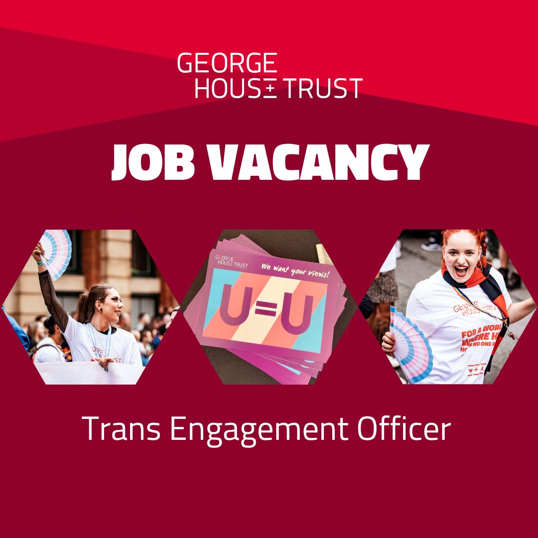 We're recruiting for a Trans Engagement Officer who will focus on enhancing engagement with trans communities, increasing confidence in accessing HIV treatment and support and raising awareness about HIV in trans communities.

Apply by 9am, Mon 8 Jul ⬇️

ght.org.uk/trans-engageme…