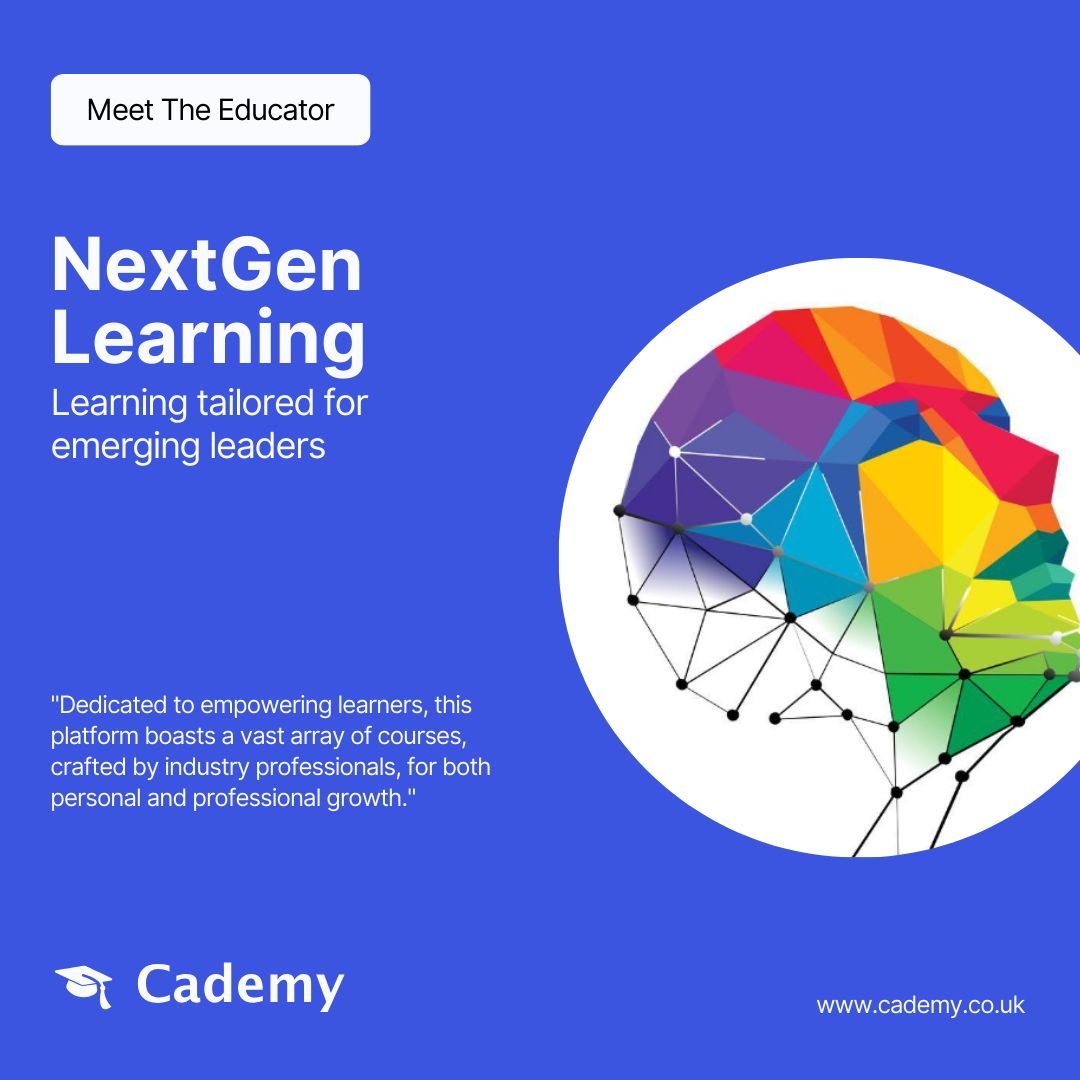 cademy__'s tweet image. 🦉 Meet the Educator: NextGen Learning -  futuristic learning tailored for emerging leaders. 
👉 Discover their courses by searching for NextGen Learning on cademy.co.uk
#Educator #Trainer #CourseProvider #Instructor #EducationDirectory #Cademy
@LearningNextgen