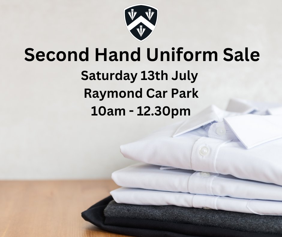 Join us for our next second-hand uniform sale on Saturday, July 13th, from 10.00am to 12.30pm in the Raymond Car Park. This is a wonderful opportunity for new and returning parents to buy quality pre-loved uniforms before the new school year begins.