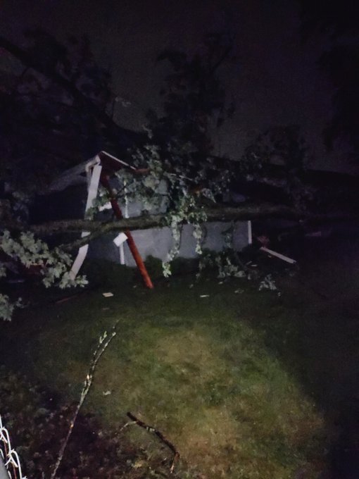 There was a popup storm here (IN), a huge tree went through my neighbor's bedroom (she's fine), totaled