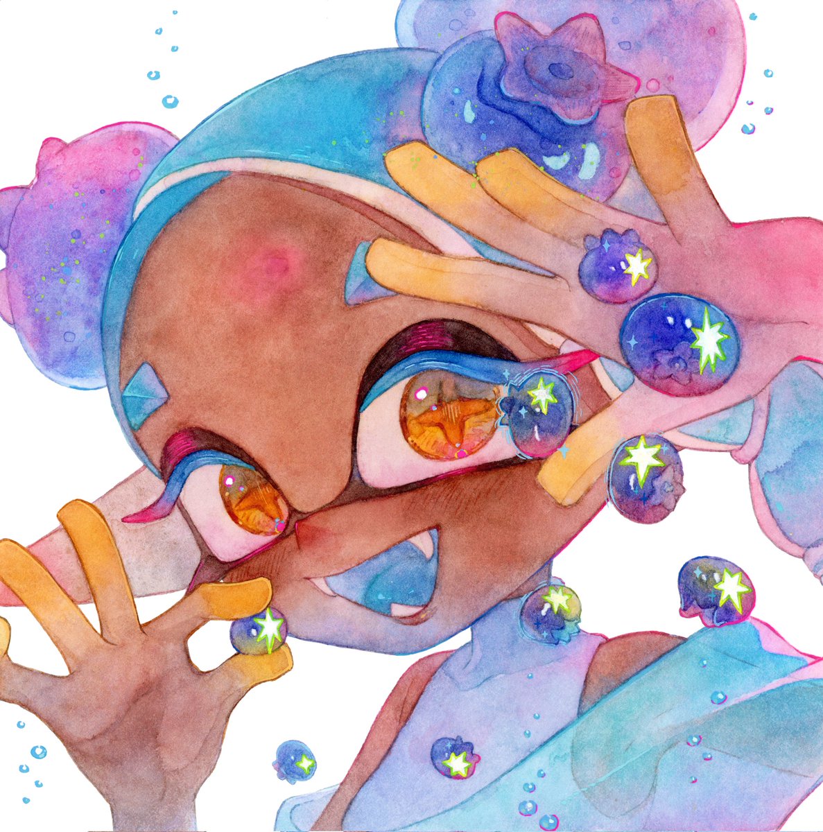 DMWGGG's tweet image. #スプラトゥーン３ #ウツホ #Splatoon３ #透明水彩
宝宝你是一颗美味蓝莓💙💙😋