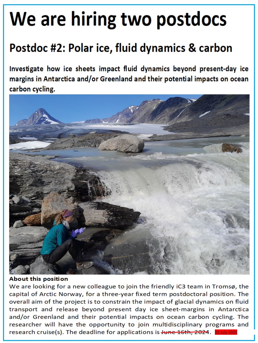 POSTDOC POSITION - DEADLINE EXTENDED

Three-year fixed term position with iC3 Polar Research Hub. 

Experience required: seismic data processing and interpretation &amp; integrated geophysical and geological data analyses.

Details here:
ic3.uit.no/job/postdoc-po… #postdoc #seismology