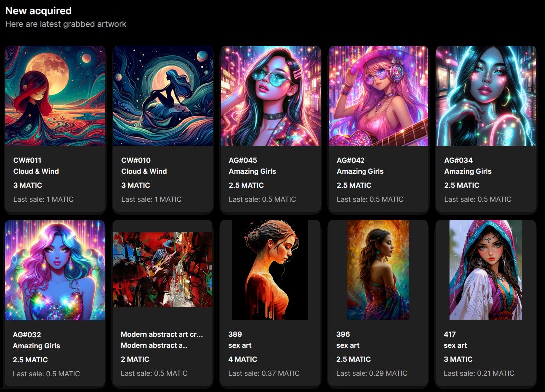 Alphartists's tweet photo. Hello #artists #collectors #supporters.
Here are my new Acquired artwork.
Check out my collection and feel free to grab any of it.
Link @opensea ๐https://t.co/aczuJLigs6
#SupportEachOthers #opensea #raribble #nft #artwork https://t.co/wg7ui2kAYq