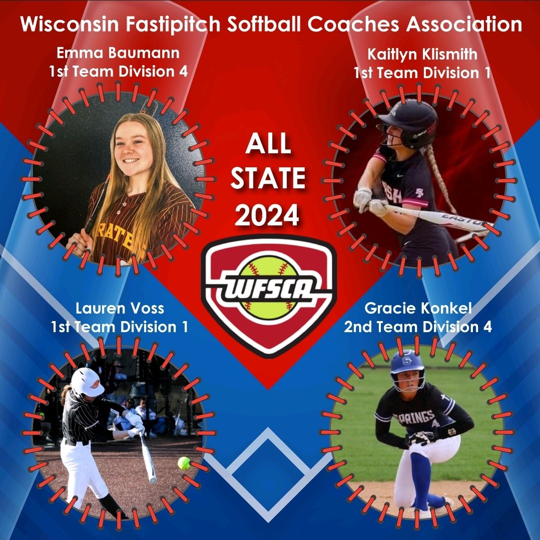 Congratulations to <a href="/EmmaBaumann17/">Emma Baumann</a> <a href="/Kaitlynklismith/">Kaitlyn</a>  <a href="/GracieKonkol/">Gracie Konkol</a> and <a href="/LaurenVoss2026/">Lauren Voss 2026</a> for being selected All State!