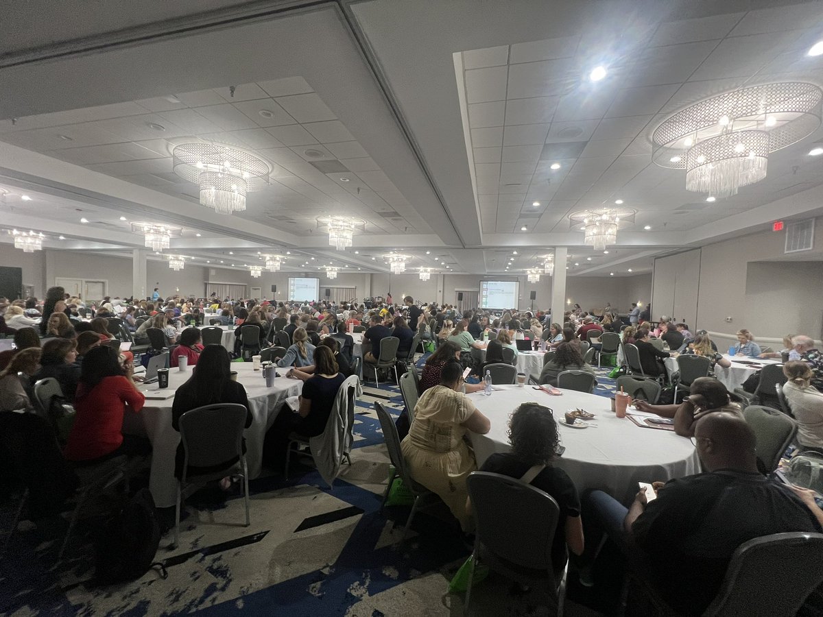 @thestrokeofluck is opening up #VCTM2024 with a full house!   Juli Dixon loves to “Talk Math” —come meet her after this keynote session at the HMH booth!