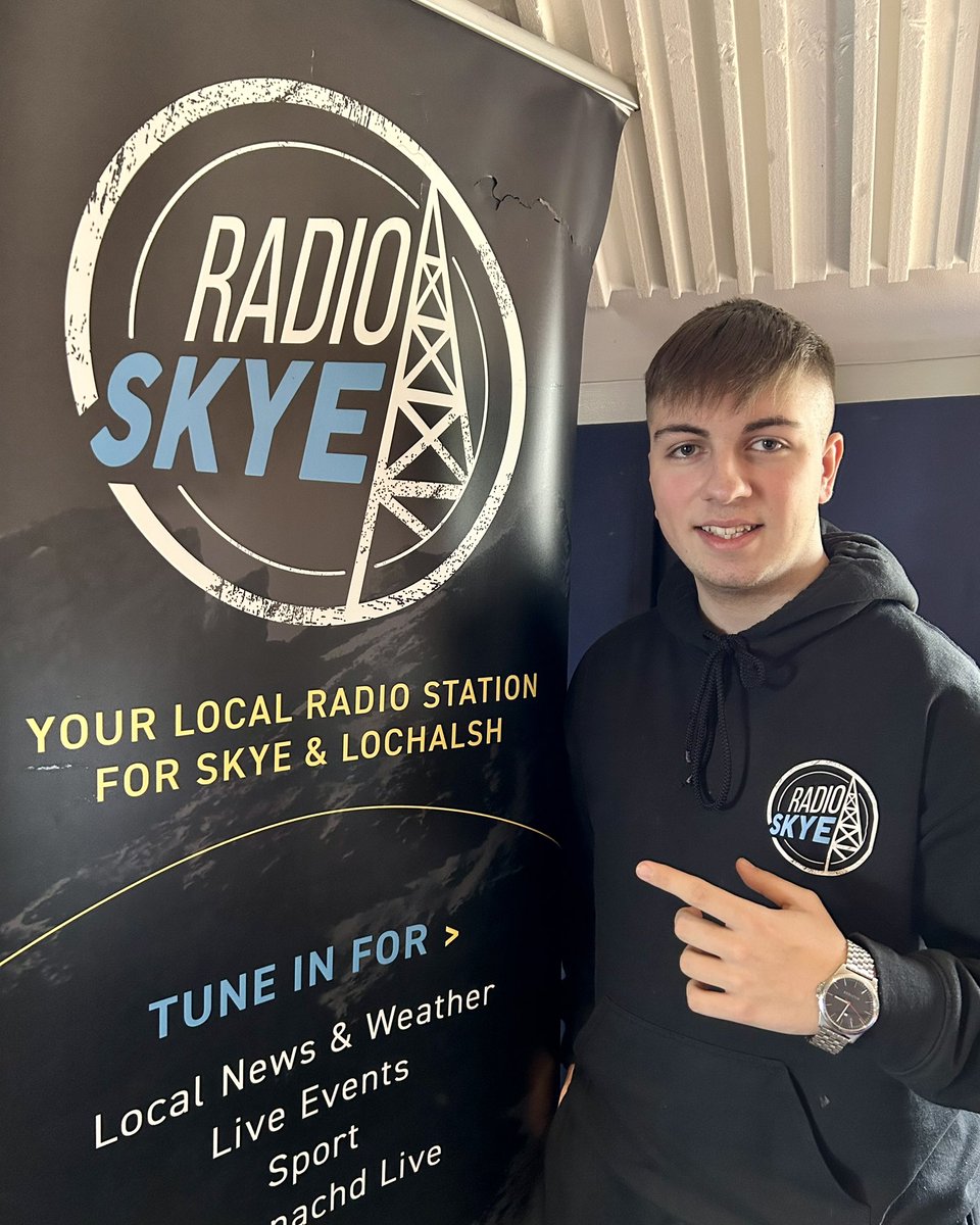 Sam MacLelland has reached the two-month stage of his Paid Placement, hosted by Radio Skye 🥳 

“I’m learning new skills every day. It’s giving me a real insight into what life working at a radio station might be like.”
Read the full update from Sam here👇
radioskye.com/sam-maclelland…